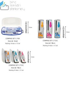 Contoh peralatan sekolah Kenko C-709 Compass Jangka  dan gambarnya