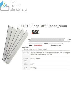 Jual Isi Pisau Cutter SDI 1403 Snap Blade (A-100) terlengkap di toko alat tulis