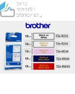 Brosur gambar perlengkapan kantor Brother TZE-R231 Black on White Ribbon Tape 12mm P-touch Tape